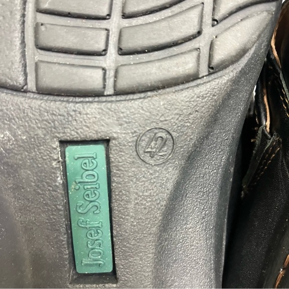 Josef Seibel black leather shoes women’s size 42 / 11 boho minimalist casual - Picture 9 of 9